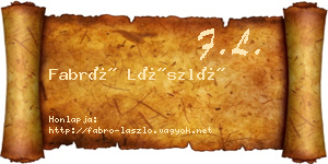 Fabró László névjegykártya
