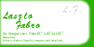 laszlo fabro business card